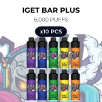 10 PCS - IGET Bar Plus 6000 Puffs