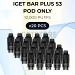 20 PCS - IGET Bar Plus S3 Pod Only 10000 Puffs