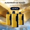 3 pcs alibarbar ice adjust 12000 puffs