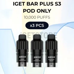 3 pcs iget bar plus s3 pod only 10000 puffs