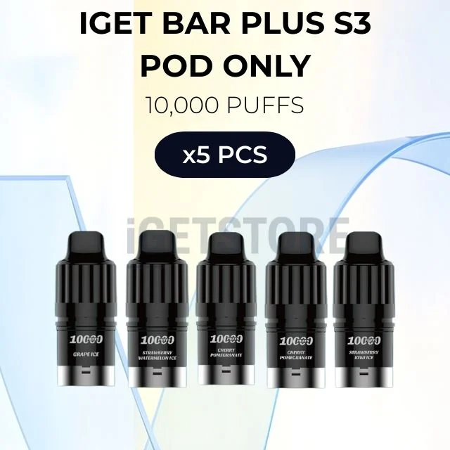 5 pcs iget bar plus s3 pod only 10000 puffs