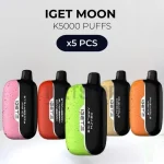 5 PCS - IGET Moon K5000 Puffs