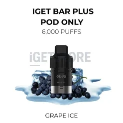 Iget bar plus pods 6000 puffs grape ice