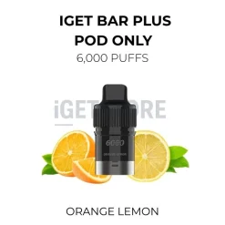 Iget bar plus pods 6000 puffs orange lemon
