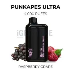 Punkapes ultra 4000 puffs raspberry grape